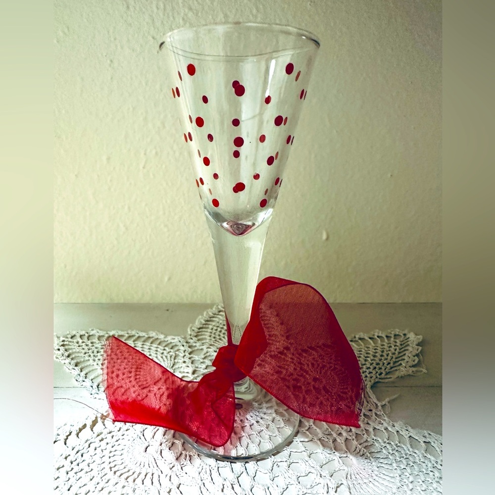 Red Polka Dot Glass